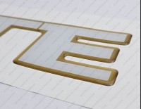 Grady White Boat Logo Gold/White Raised Domed 3D Decal 38" x 2.6" 1pcs. Grady White Boat Logo Gold/White Raised Domed 3D Decal 38" x 2.6" 1pcs.